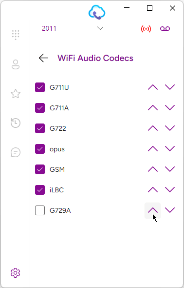 Adjusting a Codec Preference