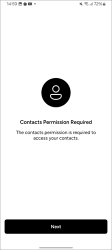 Contacts Permission Screen