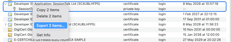 Exporting Certificates