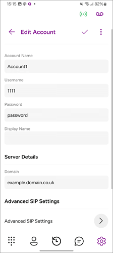 Selecting Advanced from Account Settings