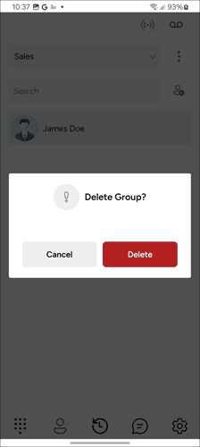 Delete Group Dialog