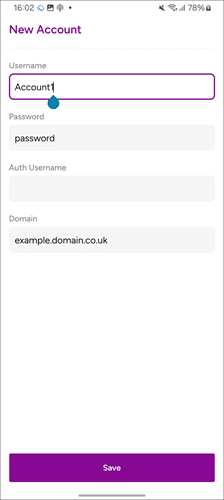 Creating an Account with Domain