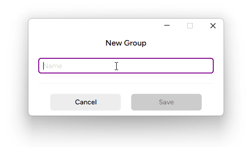 New Group Dialog