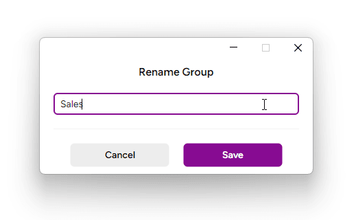 Rename Group Dialog