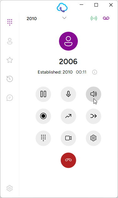 Clicking Speaker Button